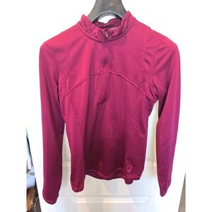 Spyder Womens Active Quarter Zip Pullover Berry Magenta Mock Neck Top Size M